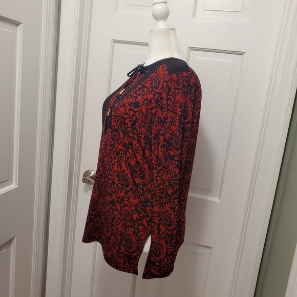 EC Susan Graver Red & Black Knit Tunic Size Large, Classic, Business - Picture 6 of 12